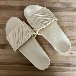 Oncept Shoe Athens Buttercream Leather Rouched Slide Sandal  New  - Size 10